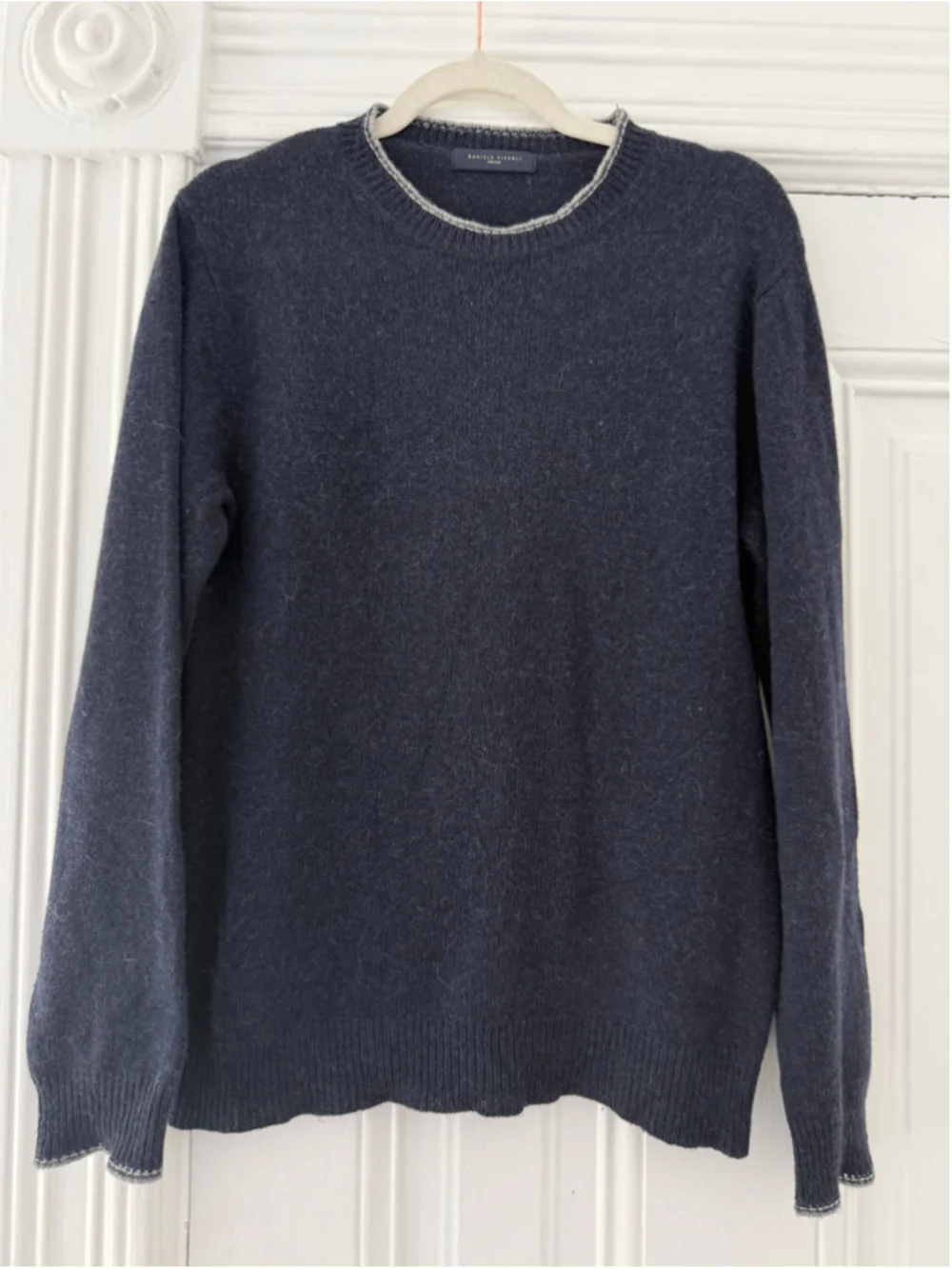 Men's Daniele Fiesoli Crewneck Sweater Navy Grey Size M